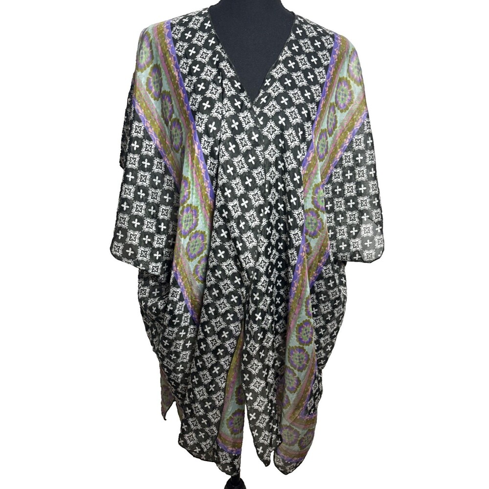 Natural Life Kimono Jacket Floral Boho Women's Size O/S Beachy Boho